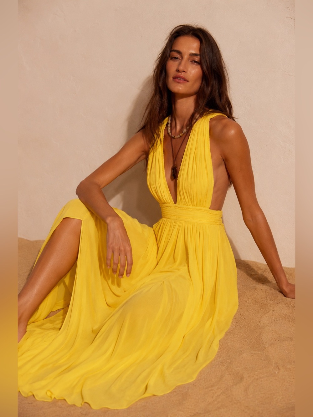 Love by design Athen Plunging V-Neck Maxi Dress
